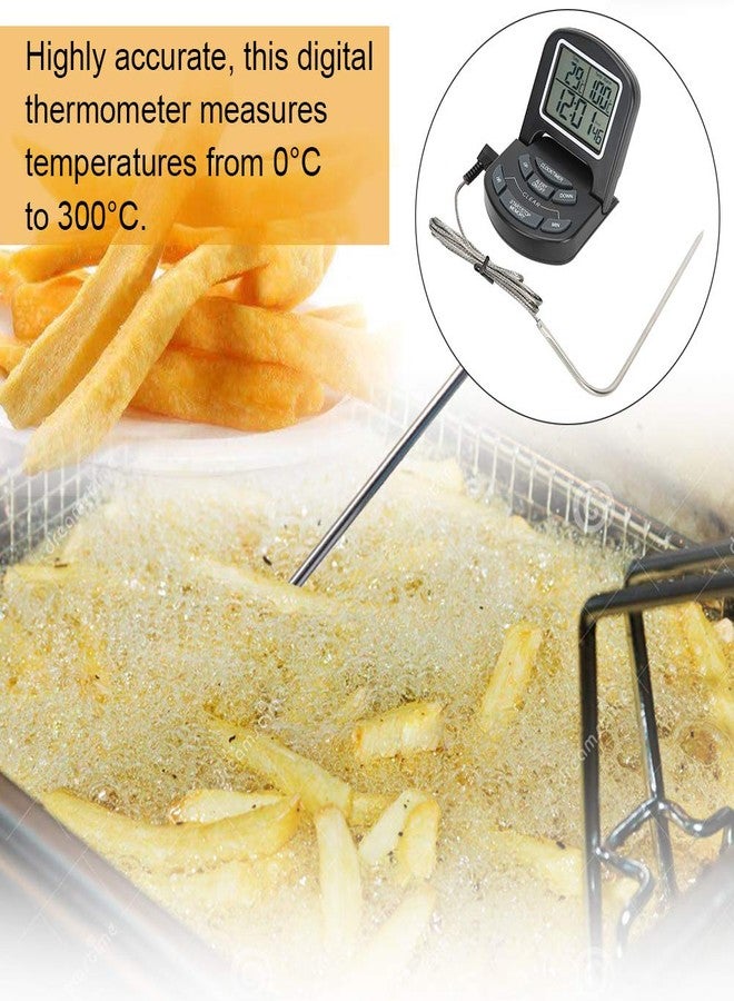 Okuyonic Probe Digital Highly Accurate Cooking Timer Kitchen for Home, Digital Meat Food Thermometer, Kitchen Cooking Thermometer with Timer for Cooking Turkey Fish Beef - Image 3
